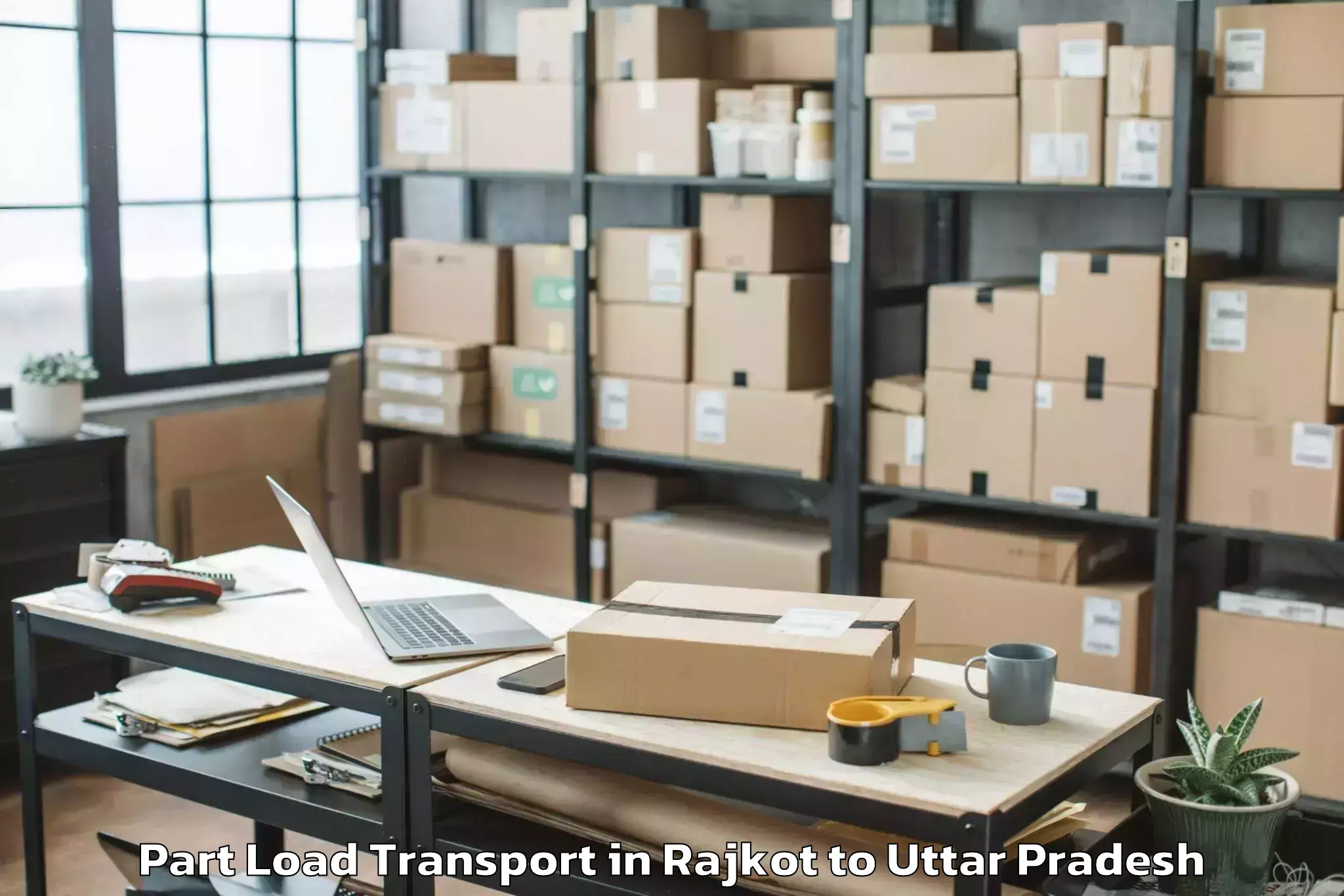 Hassle-Free Rajkot to Bangarmau Part Load Transport